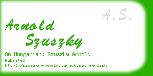 arnold szuszky business card